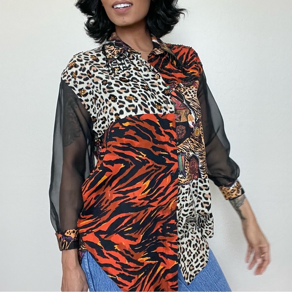 Faith Vintage Mixed Media Mash Up Blouse - Picture 10 of 17